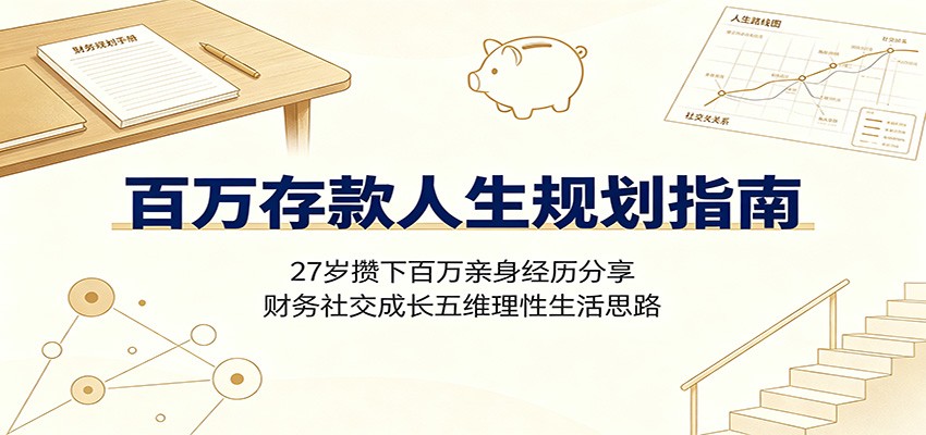 百万存款人生规划指南:27岁攒下百万亲身经历分享,财务社交成长五维理性生活思路-优优云网创