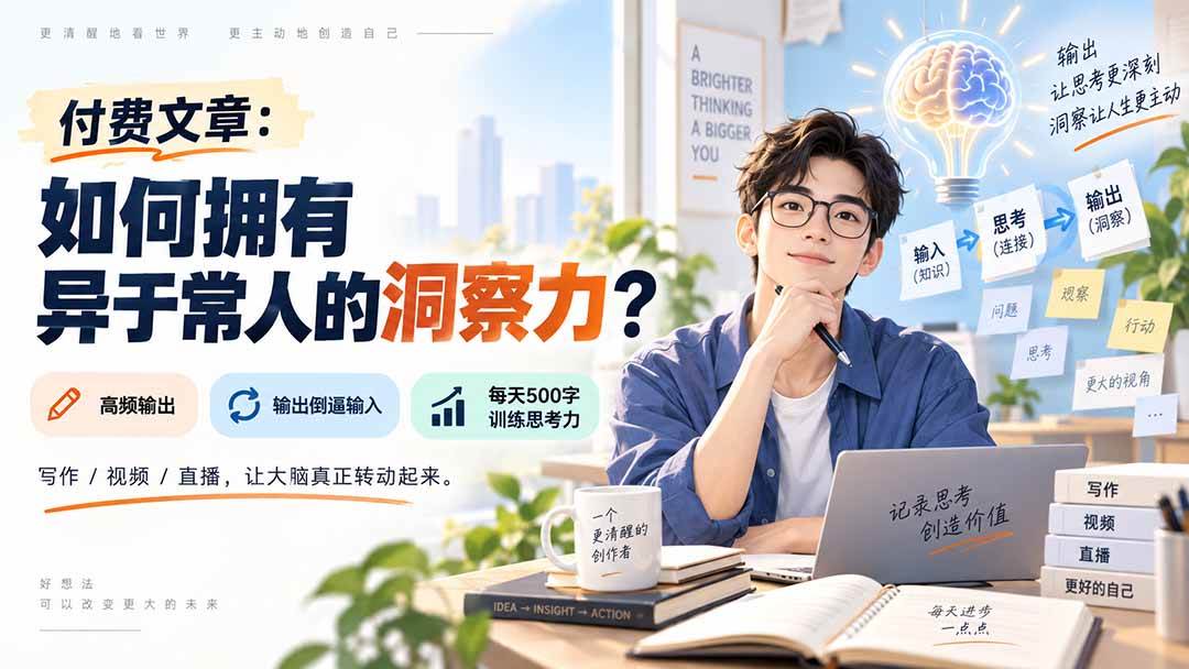 (20558期)付费文章:如何拥有异于常人的洞察力?-优优云网创