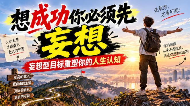 付费文章：想成功你必须先妄想，妄想型目标重塑你的人生认知-优优云网创