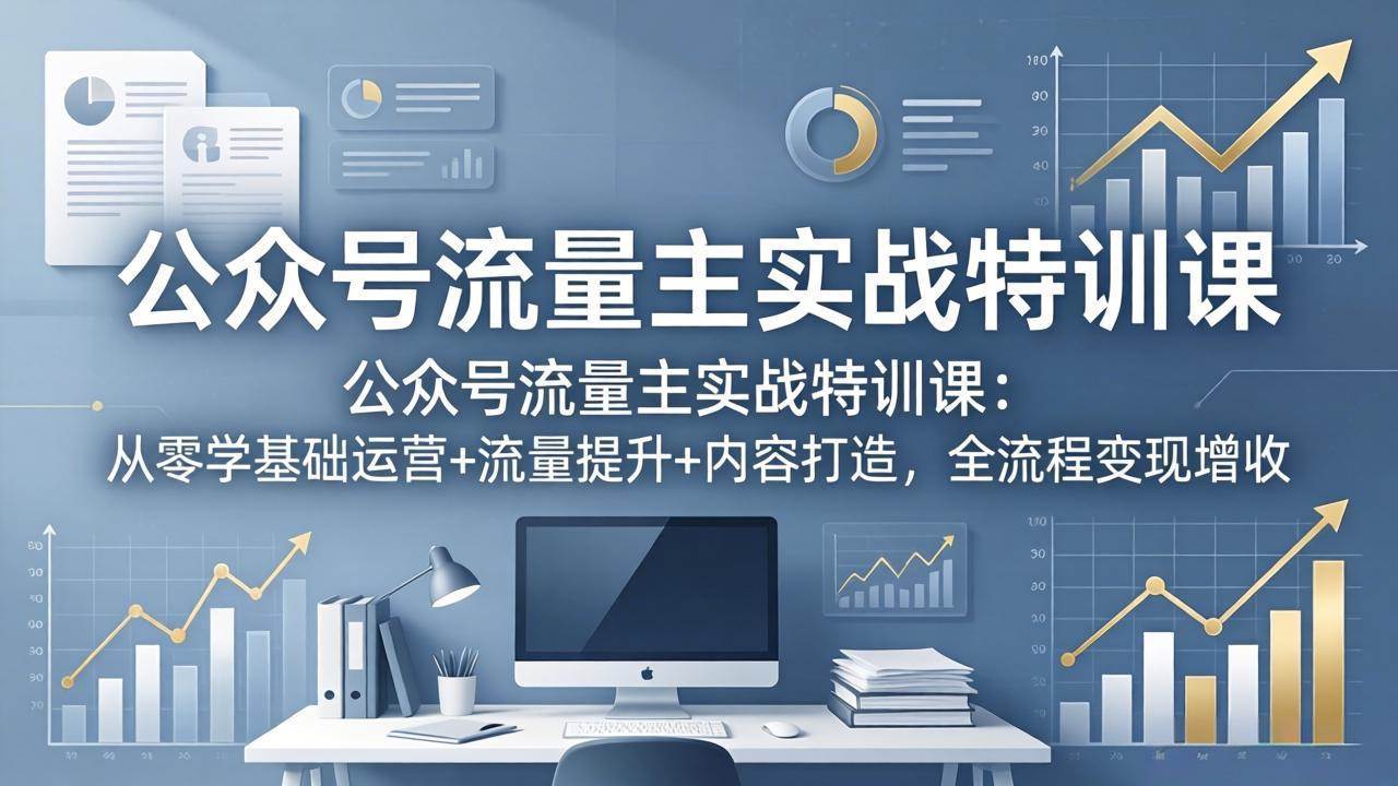 （18072期）公众号流量主实战特训课：从零学基础运营+流量提升+内容打造，全流程变现增收-优优云网创