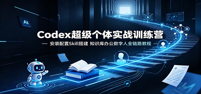Codex超级个体实战训练营:安装配置Skill搭建,知识库办公数字人全链路教程-优优云网创