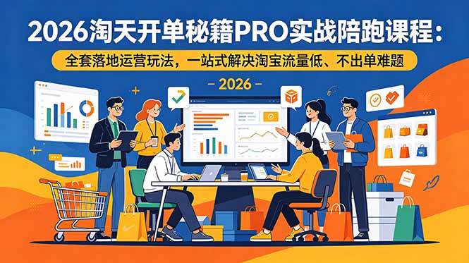 （19579期）2026淘天开单秘籍PRO实战陪跑课程-更新：全套落地运营玩法，一站式解决淘宝流量低、不出单难题-优优云网创
