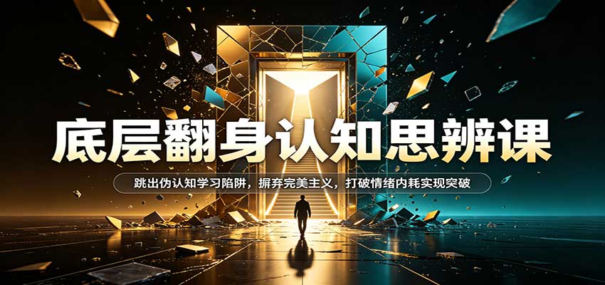 底层翻身认知思辨课：跳出伪认知学习陷阱，摒弃完美主义，打破情绪内耗实现突破-优优云网创