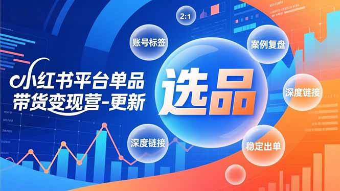 （16979期）小红书平台单品带货变现营-更新，极致选品、账号标签、案例复盘，深度链接，快速启动稳定出单-优优云网创