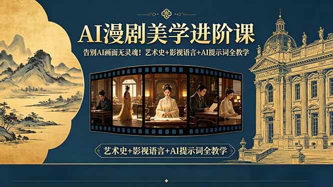 （18480期）告别AI画面无灵魂！AI漫剧美学进阶课，艺术史+影视语言+AI提示词全教学-优优云网创