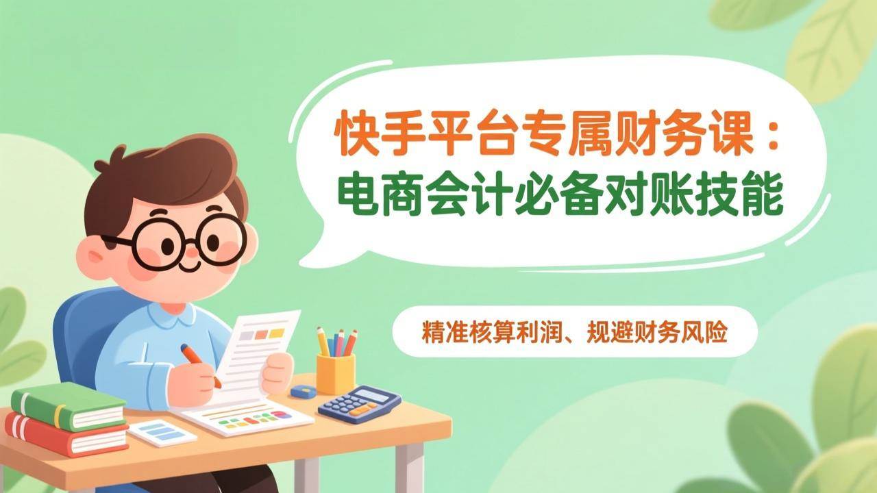 （17167期）快手平台专属财务课：电商会计必备对账技能，精准核算利润、规避财务风险-优优云网创