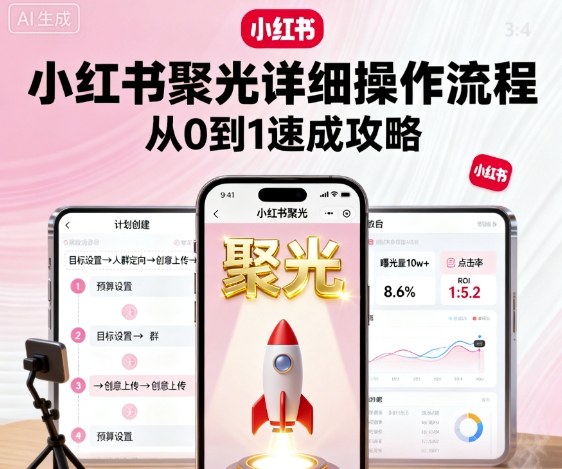 小红书聚光详细操作流程，小红书聚光从0到1速成攻略-优优云网创