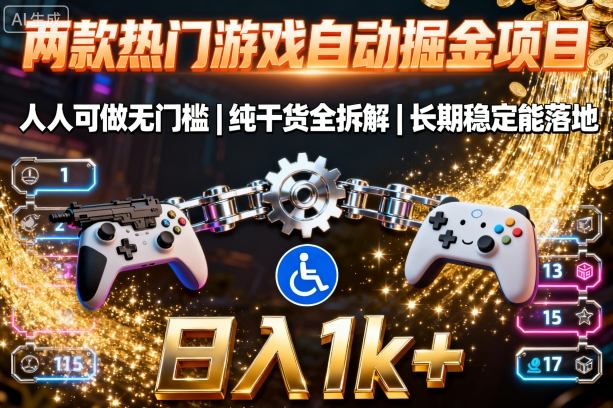 两款热门游戏自动掘金项目，人人可做无门槛，纯干货全拆解，长期稳定能落地，日入1k+【揭秘】-优优云网创