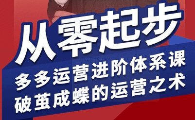 拼多多运营进阶系统课，从零起步，多多运营进阶体系课，破茧成蝶的运营之术（更新26年4月）-优优云网创
