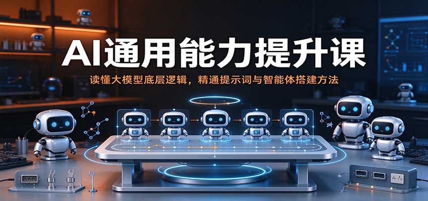 AI通用能力提升课：读懂大模型底层逻辑，精通提示词与智能体搭建方法-优优云网创