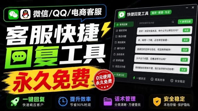 微信/QQ/电商客服快捷回复工具，支持多平台话术库与一键发送，永久免费，使用简单！易歪歪-优优云网创