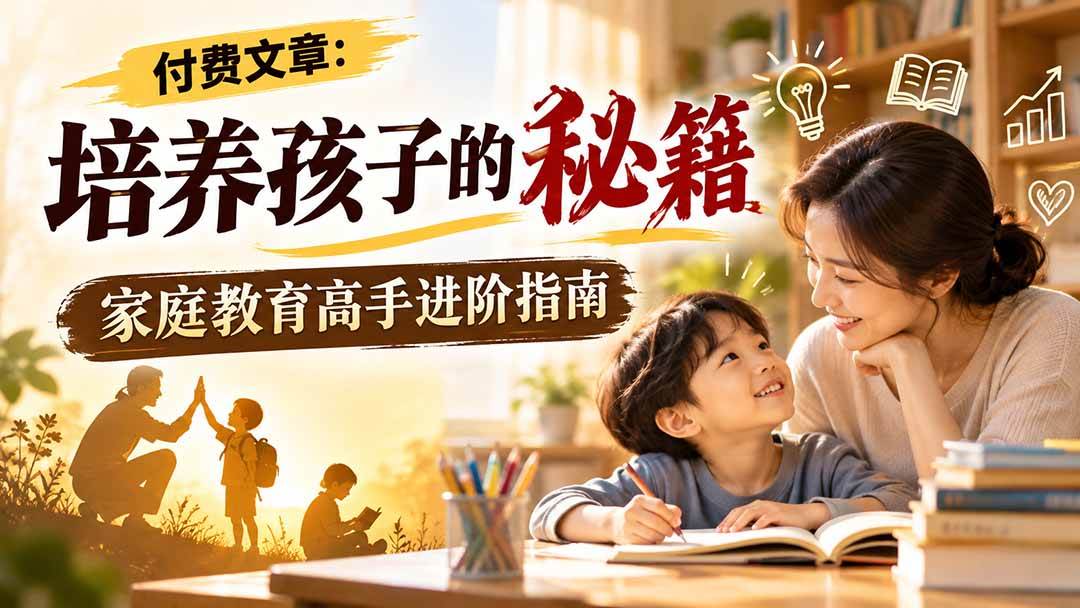 （20919期）付费文章：培养孩子的秘籍，家庭教育高手进阶指南-优优云网创