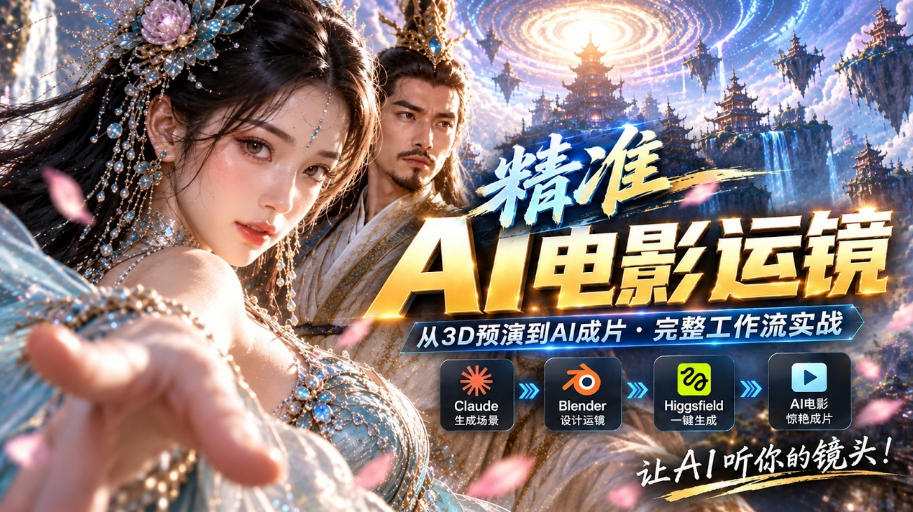 AI视频终于能精准运镜了！Claude+Blender+Higgsfield免费插件实测-优优云网创