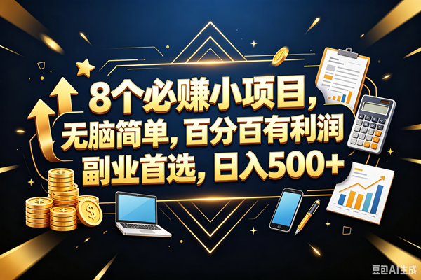 （18530期）9个必赚钱的小项目，百分百赚米，无脑简单，副业首选，日入399+-优优云网创