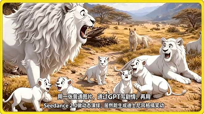 （18137期）用一张普通图片，通过GPT写剧情，再用Seedance 2.0做动态演绎，居然能生成迪士尼风格搞笑动画-优优云网创