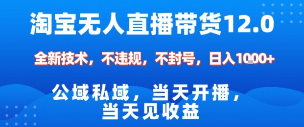 淘宝无人直播12.0,公域私域技术,不封号,不违规布局双十一流量风口,日入1k(独家技术)【揭秘】-优优云网创