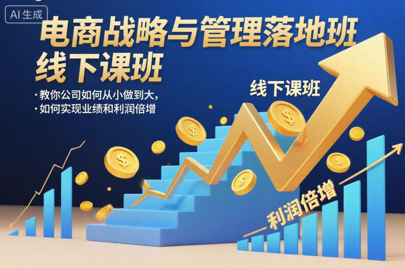 电商战略与管理落地班线下课，教你公司如何从小做到大，如何实现业绩和利润倍增【录音】-优优云网创
