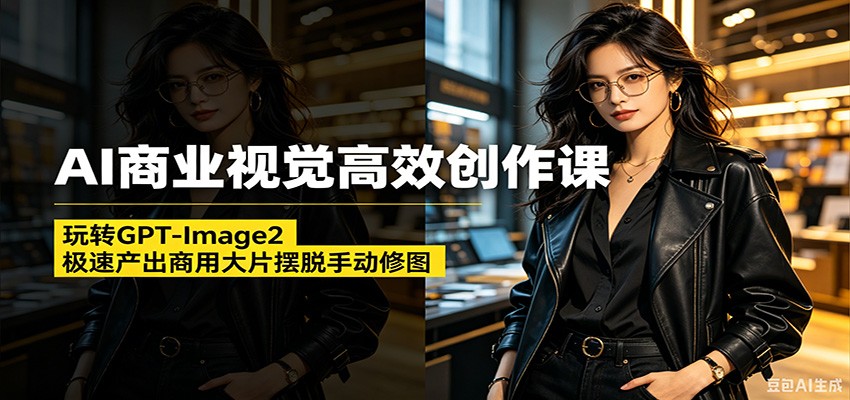 AI商业视觉高效创作课：玩转GPT-Image2，极速产出商用大片摆脱手动修图-优优云网创