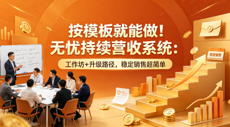 按模板就能做！无忧持续营收系统：工作坊+升级路径，稳定销售超简单【原创双语字幕】-优优云网创