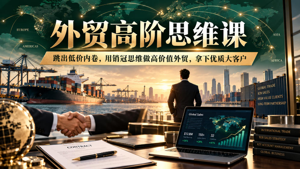 外贸高阶思维课，跳出低价内卷，用销冠思维做高价值外贸，拿下优质大客户-优优云网创