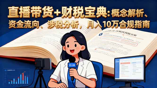 （16444期）直播带货+财税宝典：概念解析、资金流向、涉税分析，月入10万合规指南-优优云网创