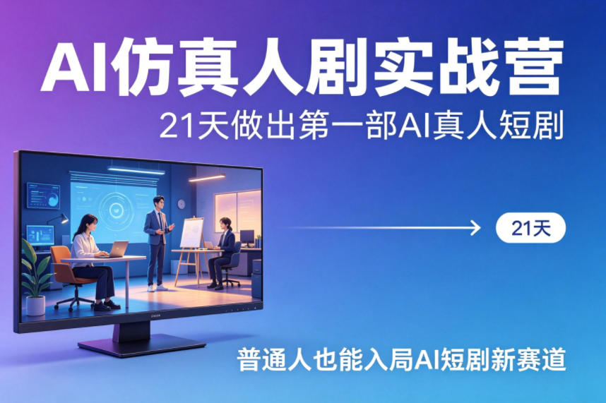 AI仿真人剧实战营，21天做出第一部AI真人短剧，普通人也能入局AI短剧新赛道（更新）-优优云网创
