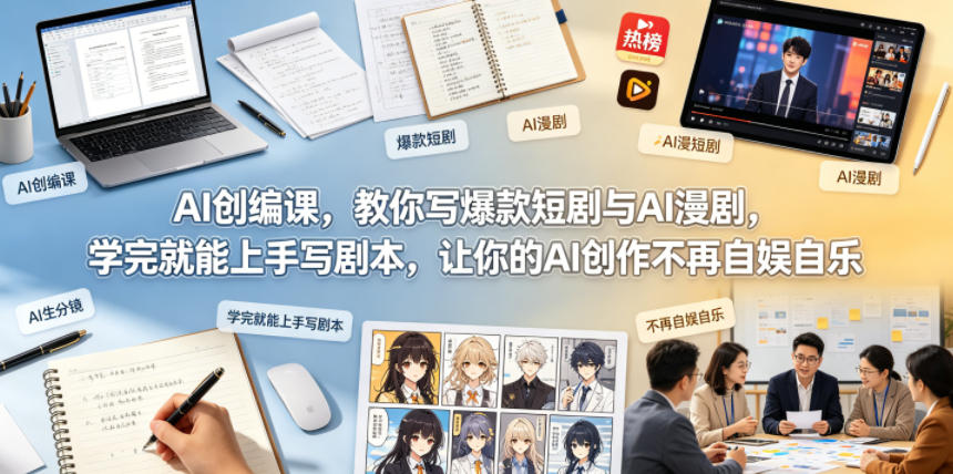 AI创编课，教你写爆款短剧与AI漫剧，学完就能上手写剧本，让你的AI创作不再自娱自乐（更新0521）-优优云网创