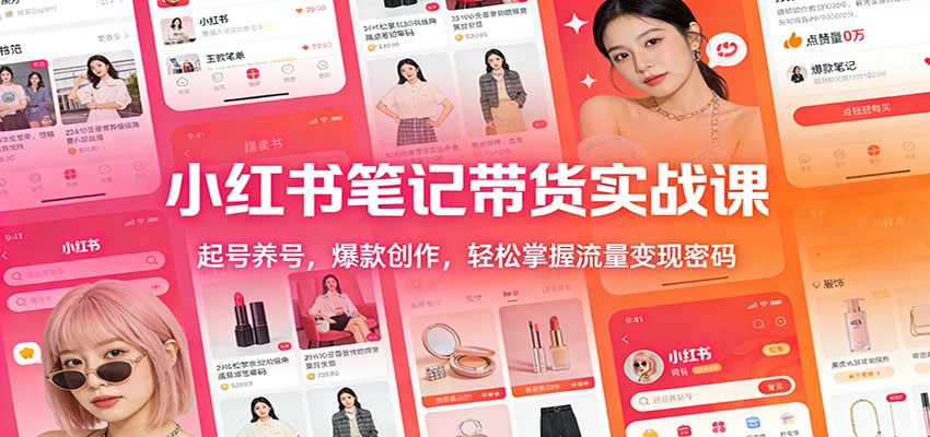 小红书笔记带货实战课:起号养号,爆款创作,轻松掌握流量变现密码-优优云网创