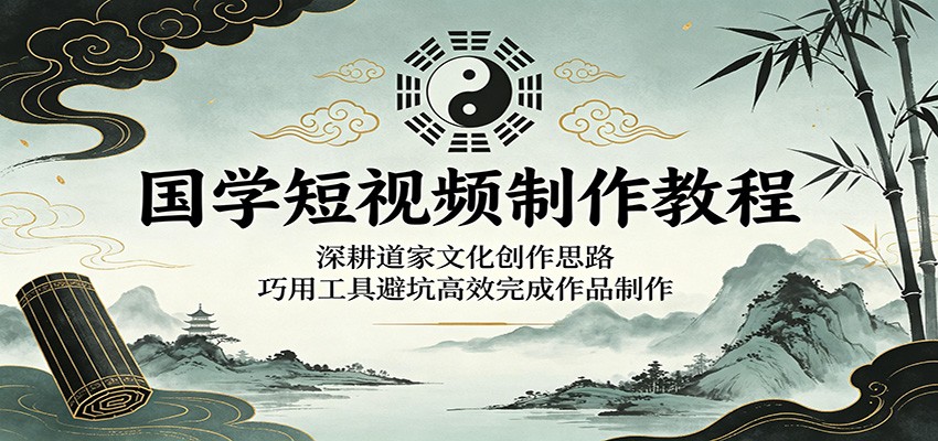 国学短视频制作教程:深耕道家文化创作思路,巧用工具避坑高效完成作品制作-优优云网创