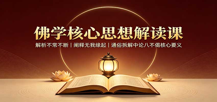 佛学核心思想解读课：解析不常不断，阐释无我缘起，通俗拆解中论八不偈核心要义-优优云网创
