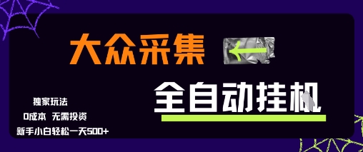 大众采集全自动玩法，新手小白轻松一天5张+，操作简单零成本【揭秘】-优优云网创