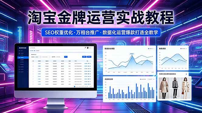 （18507期）2026 淘宝金牌运营实战教程，SEO权重优化万相台推广，数据化运营爆款打造全教学-优优云网创