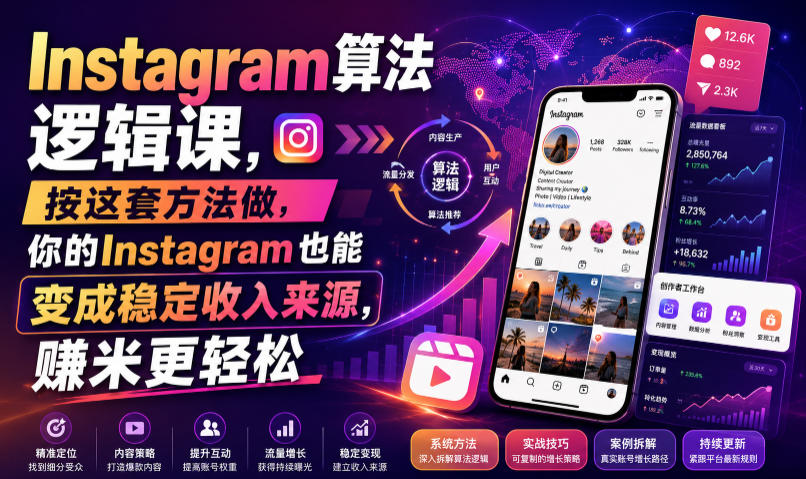Instagram算法逻辑课，按这套方法做，你的Instagram也能变成稳定收入来源，賺米更轻松【原创双语字幕】-优优云网创