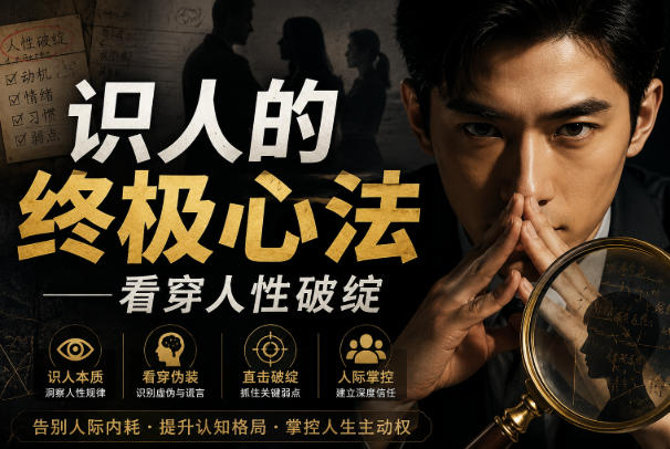 付费文章：识人的终极心法——看穿人性破绽-优优云网创