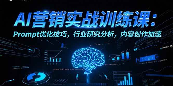 （15465期）AI营销实战训练课：Prompt优化技巧，行业研究分析，内容创作加速-优优云网创