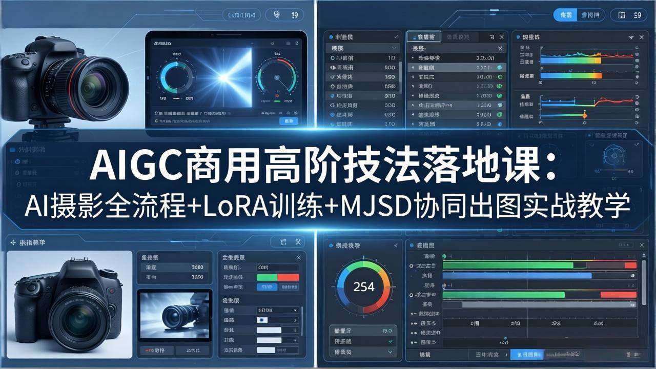 （18254期）AIGC商用高阶技法落地课：AI摄影全流程+LoRA训练+MJSD协同出图实战教学-优优云网创