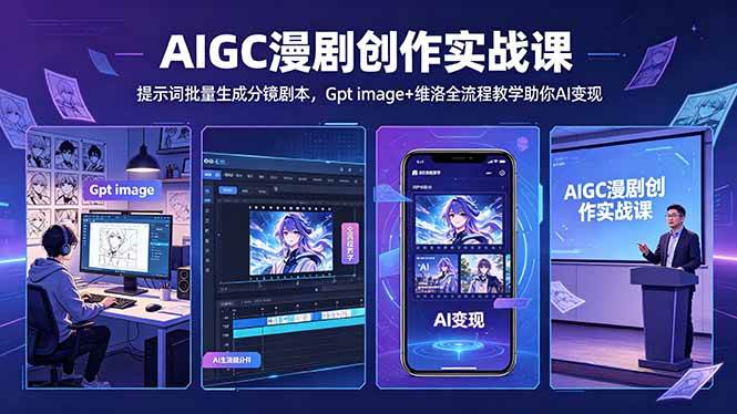（18482期）AIGC漫剧创作实战课-更新5月16，提示词批量生成分镜剧本，Gpt image+维洛全流程教学助你AI变现-优优云网创