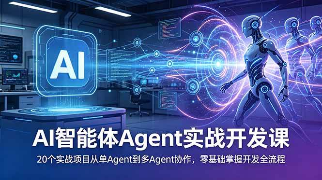 （18983期）AI智能体Agent实战开发课：20个实战项目从单Agent到多Agent协作，零基础掌握开发全流程-优优云网创