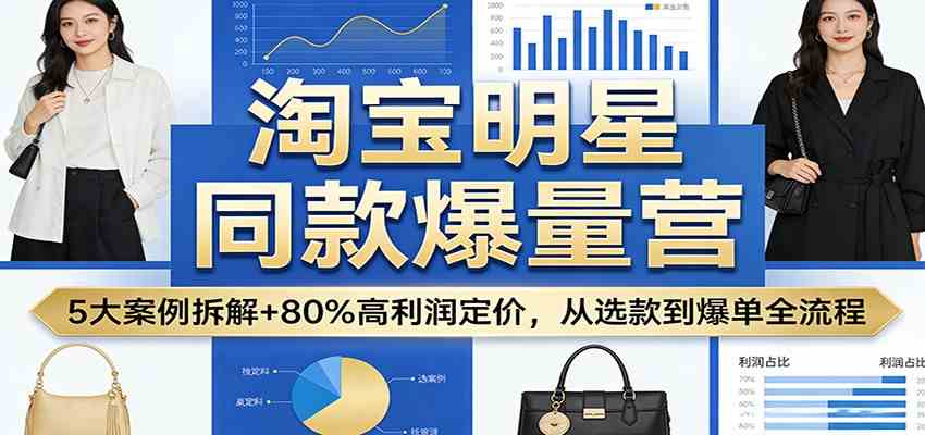 淘宝明星同款爆量营：5大案例拆解+80%高利润定价，从选款到爆单全流程-优优云网创