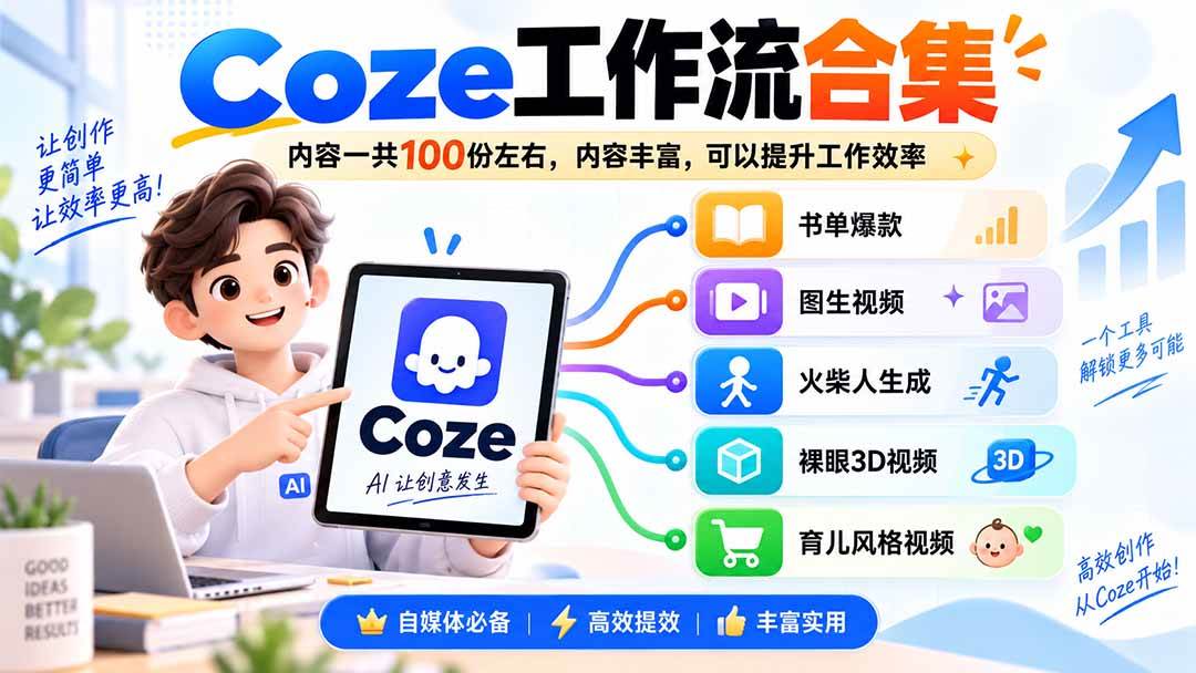 （20440期）Coze工作流合集，内容一共100份左右，内容丰富，可以提供工作效率-优优云网创