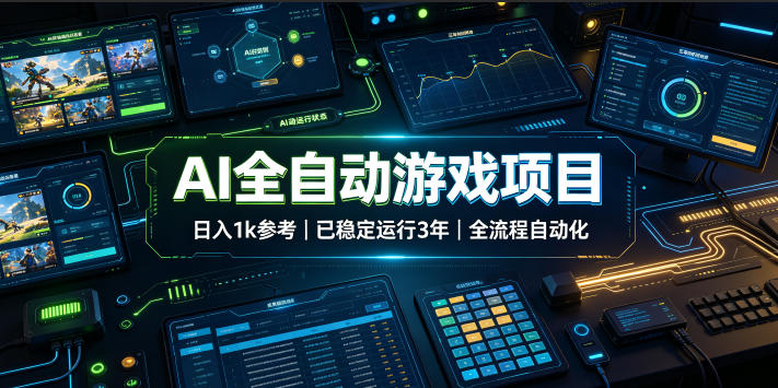 AI全自动游戏项目,日入1k,已稳定运行3年躺賺,全流程自动化!【揭秘】-优优云网创