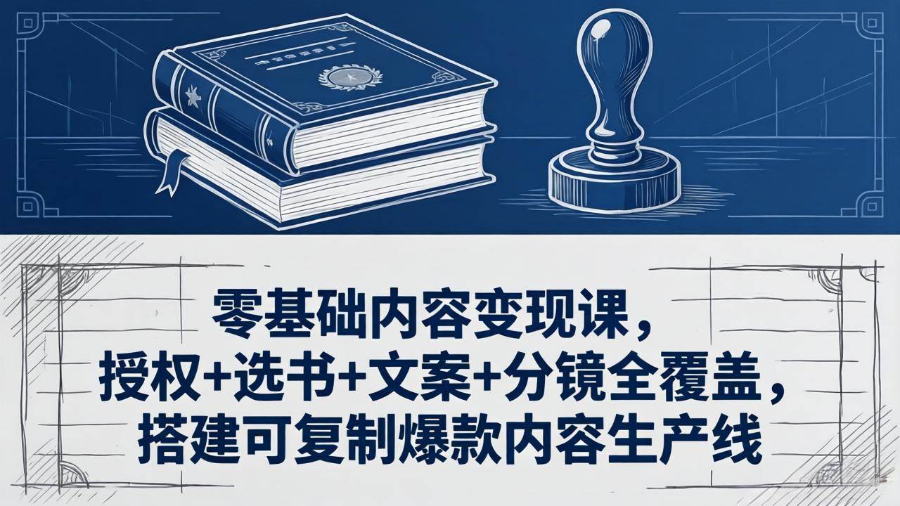(18243期)零基础内容变现课,授权+选书+文案+分镜全覆盖,搭建可复制爆款内容生产线-优优云网创
