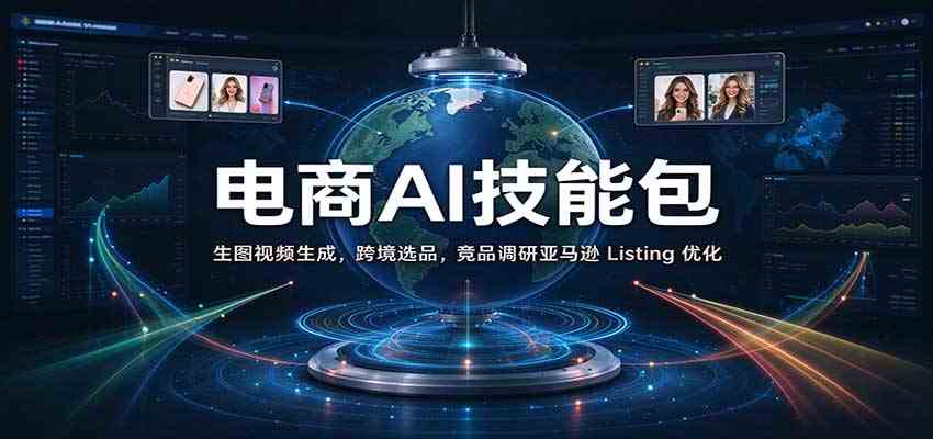 电商AI技能包：生图视频生成，跨境选品，竞品调研亚马逊 Listing 优化-优优云网创