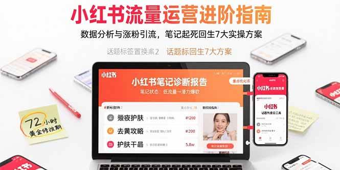 （15827期）小红书流量运营进阶指南，数据分析与涨粉引流，笔记起死回生7大实操方案-优优云网创