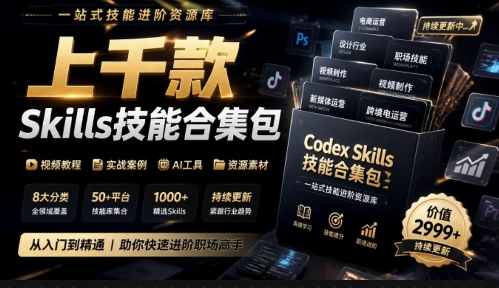真值得收藏了，这次！上千款AI Skills技能直接被人打包好了，给AI工具备下了一整间技能商店-优优云网创