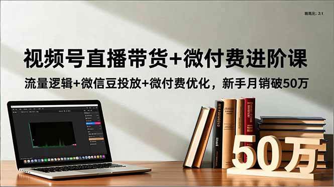 （16684期）视频号直播带货+微付费进阶课：流量逻辑+微信豆投放+微付费优化，新手月销破50万-优优云网创