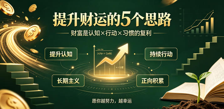 付费文章:提升财运的5个思路——财富是认知x行动x习惯的复利,愿你越努力,越幸运-优优云网创