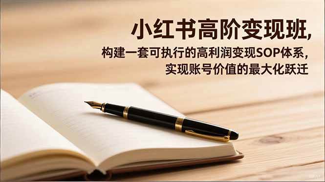 （16633期）小红书高阶变现班，构建一套可执行的高利润变现SOP体系，实现账号价值的最大化跃迁-优优云网创