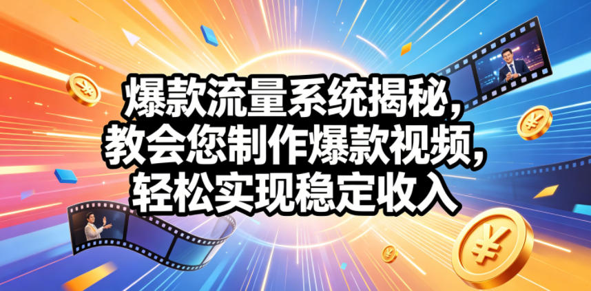 爆款流量系统揭秘，教会您制作爆款视频，轻松实现稳定收入【原创双语字幕】-优优云网创