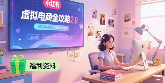 （15387期）虚拟电商全攻略2.0，开店选品实操流程，账号定位、货源发布、笔记发布技巧-优优云网创